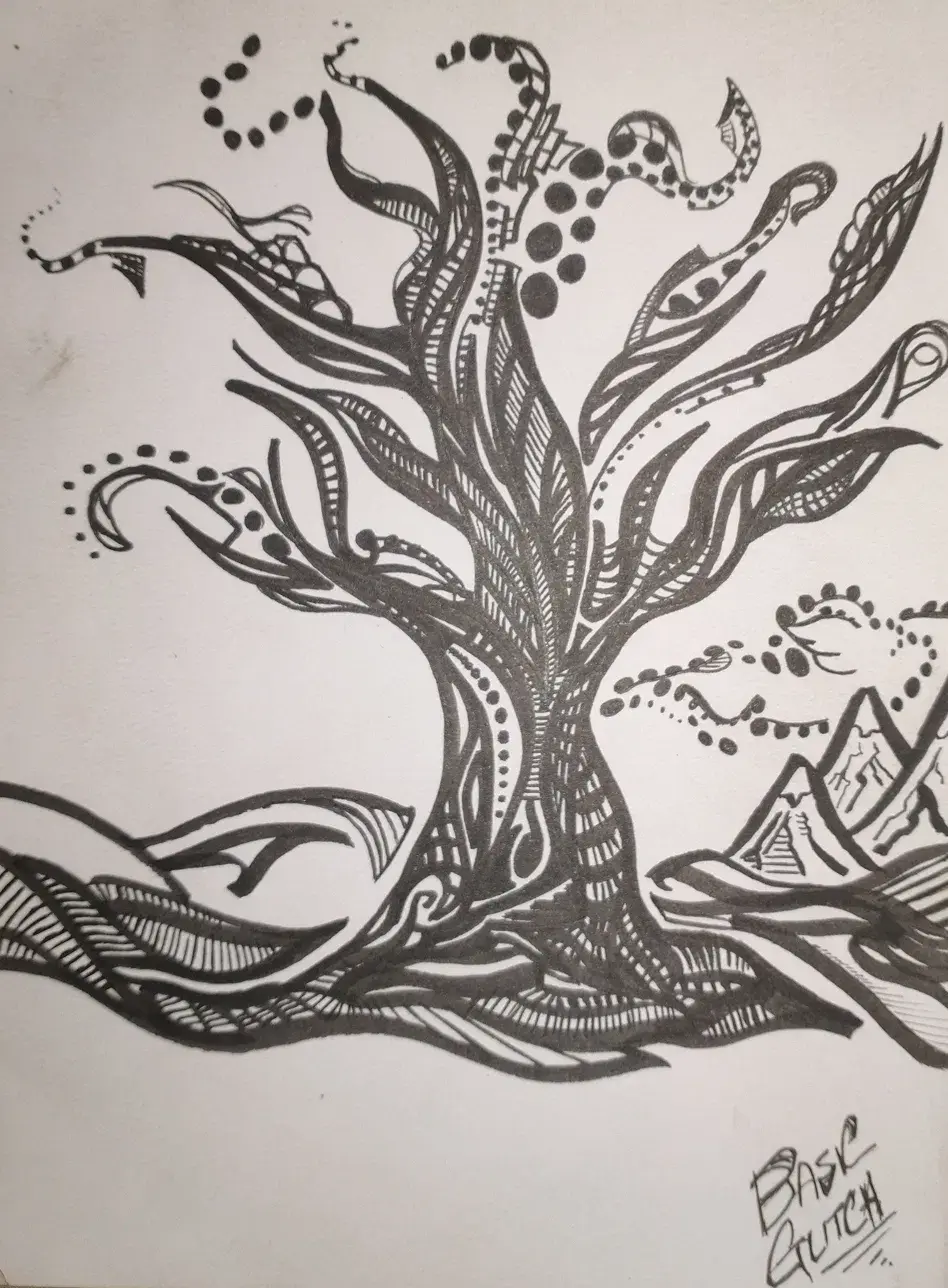 Henna Tree — Hand-Drawn Ink